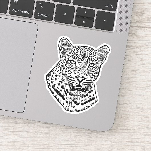 抽象芸術ユキヒョウオリジナルジャングル動物アート シール (詳細)