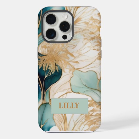 抽象芸術ユニークアルコールインク iPhoneケース (裏面)