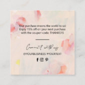 抽象芸術ユニークアートビジネスカードを挿入 スクエア名刺 (裏面)