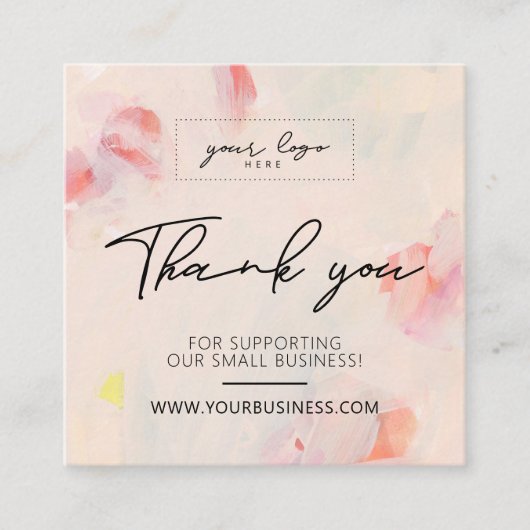 抽象芸術ユニークアートビジネスカードを挿入 スクエア名刺 (正面)