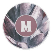 抽象芸術ユニークシルバー絵を描パイナップルのスパイク セラミックノブ (正面)