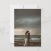 抽象芸術ユニークネイビーブルーインクフォト結婚ズ サンキューカード (裏面)