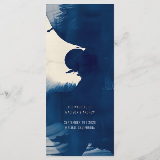 抽象芸術ユニークネイビー絵画ブルーイ結婚ンク メニュー (裏面)