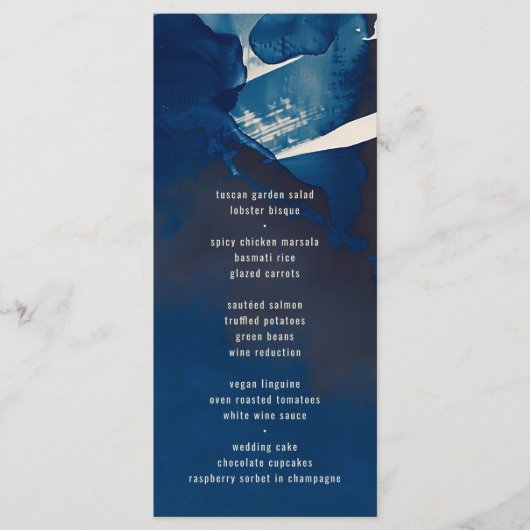 抽象芸術ユニークネイビー絵画ブルーイ結婚ンク メニュー (正面)