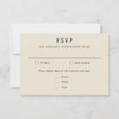 抽象芸術ユニークネイビー絵画ブルーイ結婚ンク 出欠カード (正面)