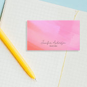 抽象芸術ユニークブライトピンクウォーター実在カラーエステート 名刺