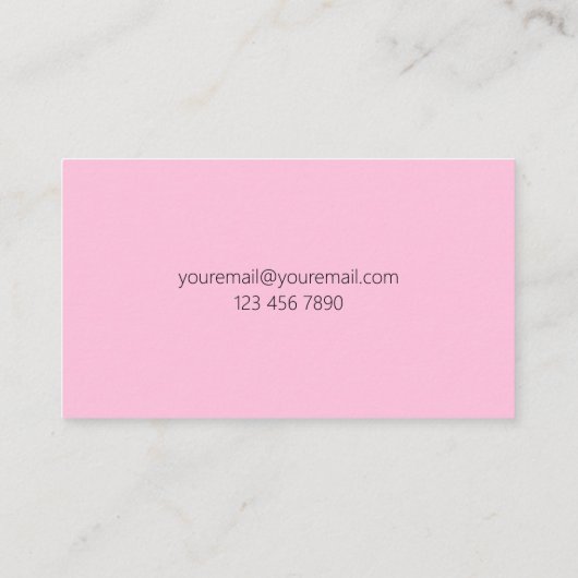 抽象芸術ユニークブライトピンクウォーター実在カラーエステート 名刺 (裏面)