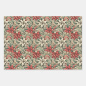 抽象芸術ユニークホリディポインセティアクラップデクページ ラッピングペーパーシート (正面2)