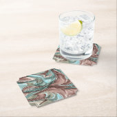 抽象芸術ユニークムーヴブルーグリーンスワーズコースター ペーパーコースター (インサイチュ)