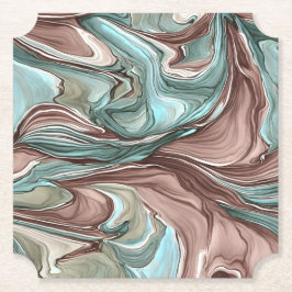 抽象芸術ユニークムーヴブルーグリーンスワーズコースター ペーパーコースター