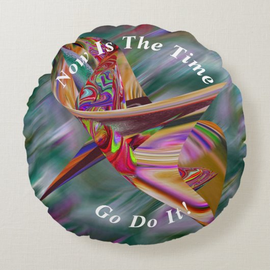 抽象芸術ユニーク大理石ゆがみ ラウンドクッション (正面)