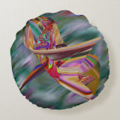 抽象芸術ユニーク大理石ゆがみ ラウンドクッション (裏面)