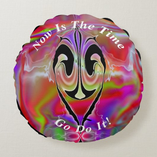 抽象芸術ユニーク大理石ゆがみ ラウンドクッション (正面)