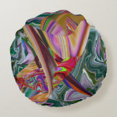 抽象芸術ユニーク大理石ゆがみ ラウンドクッション (裏面)