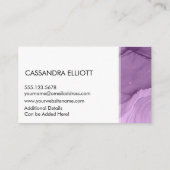 抽象芸術ユニーク紫アルコールインク液芸術 名刺 (裏面)