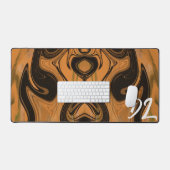 抽象芸術ユニーク茶色の大理石液 デスクマット (キーボード&マウス)