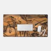 抽象芸術ユニーク茶色の大理石液 デスクマット (キーボード&マウス)