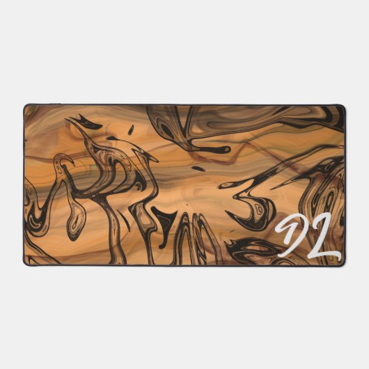 抽象芸術ユニーク茶色の大理石液 デスクマット (正面)