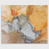 抽象芸術ユニーク金ゴールドブラックオレンジアート ラッピングペーパー (フラット)