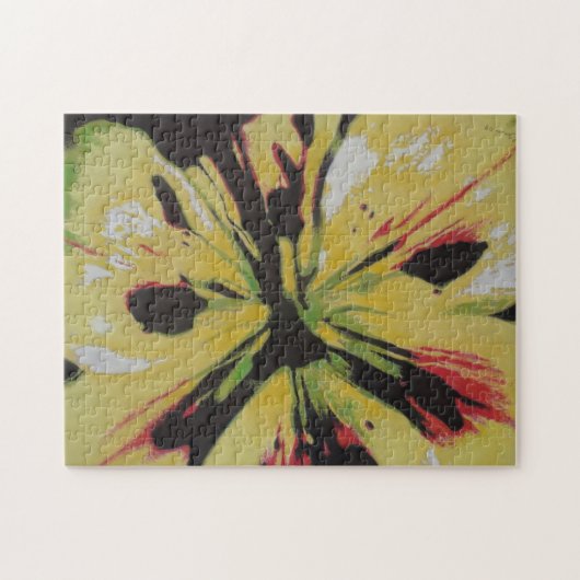 抽象芸術ユリの花は明るくカラフル ジグソーパズル (横)