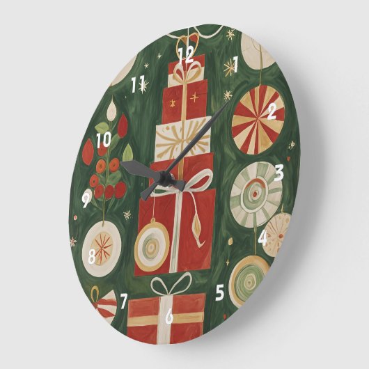 抽象芸術ユレタイドタペストリー ラージ壁時計 (傾斜)