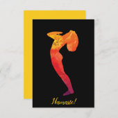 抽象芸術ヨガの練習女性 |カスタマイズ可能 サンキューカード (正面/裏面)