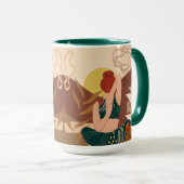 抽象芸術ヨガポーズコーヒーマグ マグカップ (正面右)