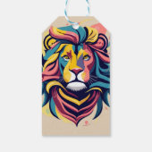 抽象芸術ライオンのヘッドアート ギフトタグ (裏面)