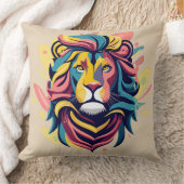 抽象芸術ライオンのヘッドアート クッション (ブランケット)