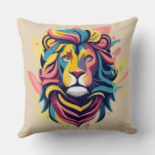 抽象芸術ライオンのヘッドアート クッション (裏面)