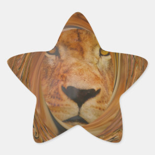 抽象芸術ライオンサファリアートプリント 星シール