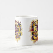 抽象芸術ライオンペイント コーヒーマグカップ (中央)