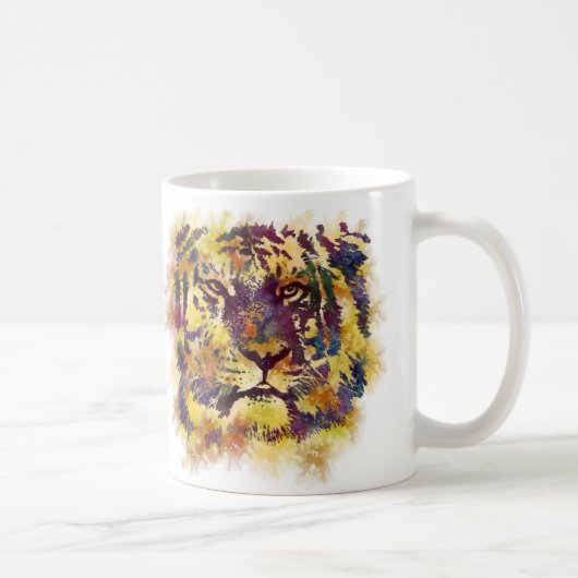 抽象芸術ライオンペイント コーヒーマグカップ (右)
