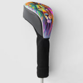 抽象芸術ライオン顔神秘的ファンタジーアート ゴルフヘッドカバー (アングル)