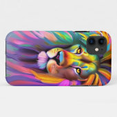 抽象芸術ライオン顔神秘的ファンタジーアート Case-Mate iPhoneケース (裏面(横))