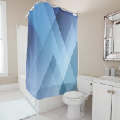 抽象芸術ライトの背景青い三角形のパターン。  シャワーカーテン (インサイチュ)