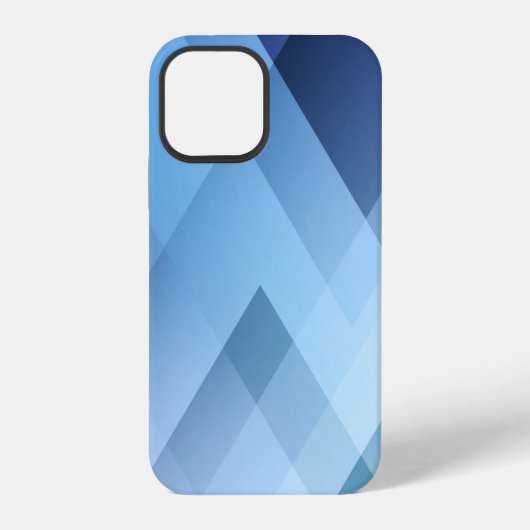 抽象芸術ライトの背景青い三角形のパターン。  iPhoneケース (裏面)