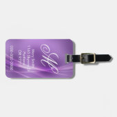抽象芸術ライトカスタムなモノグラムの紫色 ラゲッジタグ (正面横)