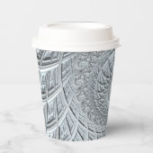 抽象芸術ライトグレースパイラルフラクタル 紙コップ (正面)