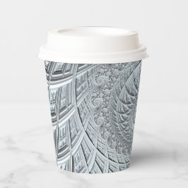 抽象芸術ライトグレースパイラルフラクタル 紙コップ