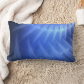 抽象芸術ライトビーム – ブルーモダンアート生地 ランバークッション (ブランケット)