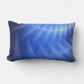 抽象芸術ライトビーム – ブルーモダンアート生地 ランバークッション (正面)