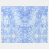 抽象芸術ライトブルーとホワイトフリースブランケット フリースブランケット (正面(横))