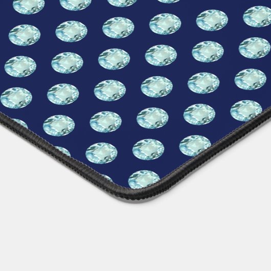 抽象芸術ライトブルージェムオンネイビーブルー デスクマット (コーナー)