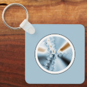 抽象芸術ライトブルーフラクタルキーチェーン キーホルダー (正面)