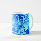 抽象芸術ライトブルー流体芸術 コーヒーマグカップ (正面右)