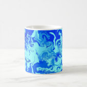 抽象芸術ライトブルー流体芸術 コーヒーマグカップ (中央)