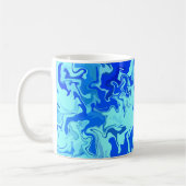 抽象芸術ライトブルー流体芸術 コーヒーマグカップ (左)