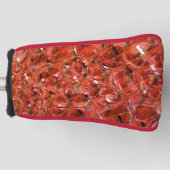 抽象芸術ライトレッド、斑点と曲がったスタイル ゴルフヘッドカバー (正面)