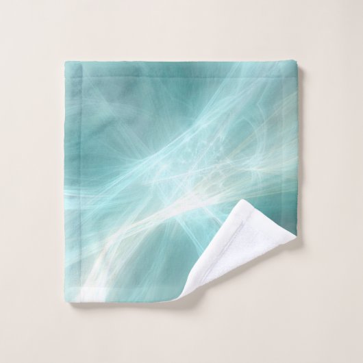 抽象芸術ライト効果 – ティール（緑がかった色） バスタオルセット (ウォッシュタオル)